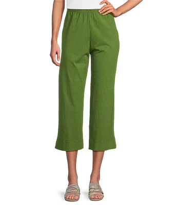 Bryn Walker Cotton Jersey Elastic Waist Straight Leg Crop Pants