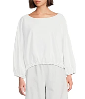 Bryn Walker Cotton Jersey Gianna Round Neck Long Sleeve Shirt