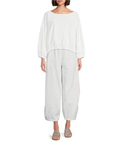 Bryn Walker Cotton Jersey Gianna Round Neck Long Sleeve Shirt
