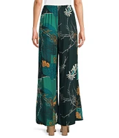 Bryn Walker Crepe Woven Floral Wide Leg Pull-On Pants