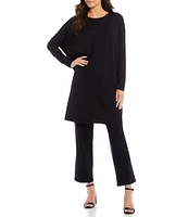 Bryn Walker Damien Ponti Crew Neck Long Dolman Sleeve Oversized Tunic