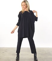 Bryn Walker Damien Ponti Crew Neck Long Dolman Sleeve Oversized Tunic