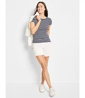 Bryn Walker Denim Look Mid Rise Shorts