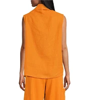 Bryn Walker Etta Light Linen Cowl Neck Sleeveless Tank