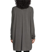 Bryn Walker French Terry Knit Raquel V-Neck Long Sleeve Oversized Tunic