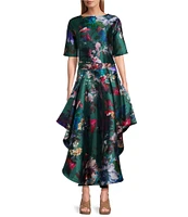 Bryn Walker Grange Adagio Duchesse Floral Print High Low Skirt