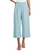 Bryn Walker Jacquard Cotton Floral Wide Leg Pocketed Pull-On Cropped Coordinating Pants