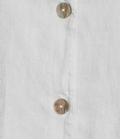 Bryn Walker Light Linen Chelsea Neck Short Sleeve Oversized Button-Front Blouse