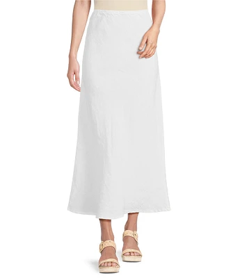 Bryn Walker Light Linen Elastic Waist A-Line Bias Skirt