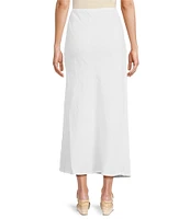 Bryn Walker Light Linen Elastic Waist A-Line Bias Skirt