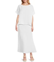 Bryn Walker Light Linen Elastic Waist A-Line Bias Skirt