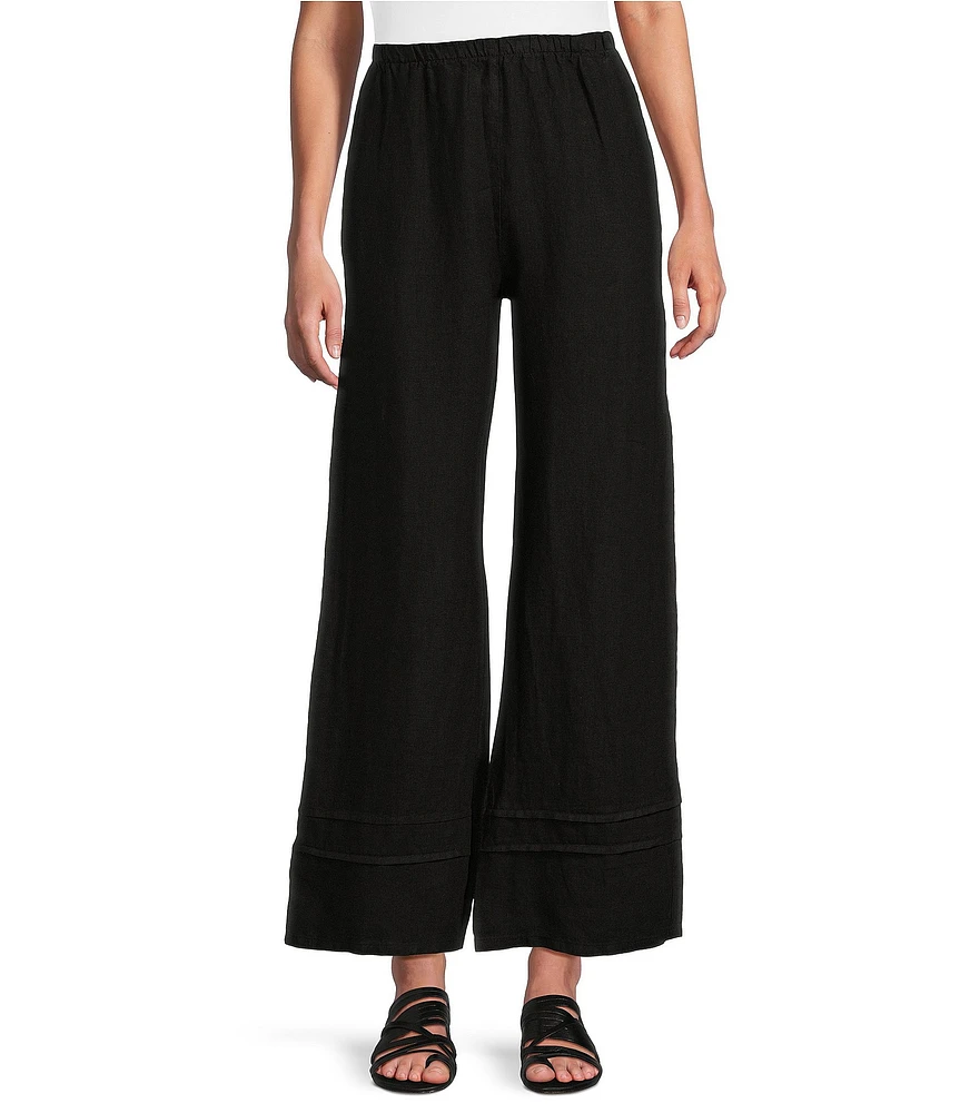 Bryn Walker Light Linen Pocketed Trouser Leg Pull-On Pants
