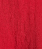 Bryn Walker Light Linen Poppy Round Neck Sleeveless Pintuck Detail Shift Midi Dress
