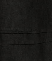 Bryn Walker Light Linen Round Neck 3/4 Sleeve Pintuck Detail Shirt