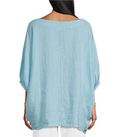 Bryn Walker Light Linen Round Neck Elbow Dolman Sleeve Tunic
