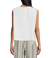 Bryn Walker Light Linen Sleeveless Coordinating Side Slit Tank