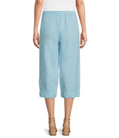 Bryn Walker Light Linen Straight Leg Pull-On Cropped Pants