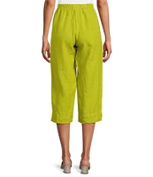 Bryn Walker Light Linen Straight Leg Pull-On Cropped Pants