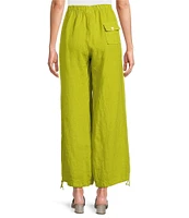 Bryn Walker Light Linen Wide-Leg Oversized Fit Pull-On Pants