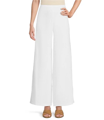 Bryn Walker Light Linen Wide-Leg Pull-On Long Full Length Pants