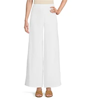 Bryn Walker Light Linen Wide-Leg Pull-On Long Full Length Pants