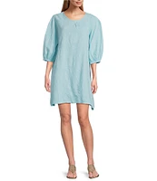 Bryn Walker Lucien Floral Cotton Jacquard Round Neck 3/4 Sleeve Balloon Dress