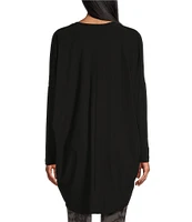 Bryn Walker Microfiber Jersey Raquel Deep V-Neck Long Sleeve Oversized Tunic