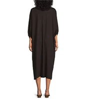 Bryn Walker Modal Ponti Wilder Round Neck Elbow Dolman Sleeve Oversized Dress