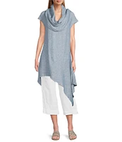 Bryn Walker Noa Linen Cowl Neck Cap Sleeve Asymmetrical Tunic