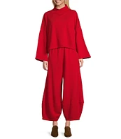 Bryn Walker Oliver Bamboo Fleece Lantern Leg Pull-On Coordinating Cropped Pants