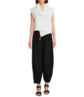 Bryn Walker Olivier Light Linen Ankle Lantern Coordinating Pull-On Pants