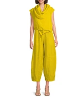 Bryn Walker Oliver Light Linen Elastic Waist Lantern Ankle Pants