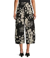 Bryn Walker Organic Cotton Poplin Printed Wide-Leg Cropped Pull-On Pants