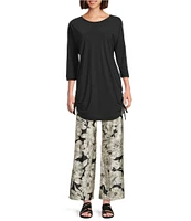 Bryn Walker Osca Biachi Neri Knit Flat Front Wide Leg Coordinating Pull-On Pants