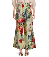Bryn Walker Osca Fiori Silk Wide Leg Pull-On Pants