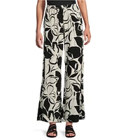 Bryn Walker Osca Flower Petal Print Wide-Leg Pull-On Pants