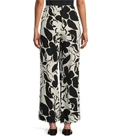 Bryn Walker Osca Flower Petal Print Wide-Leg Pull-On Pants