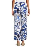 Bryn Walker Osca Printed Elastic Waist Wide Leg Pull-On Pants