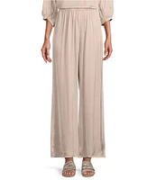 Bryn Walker Osca Viscose Satin Wide Leg Pull-On Pants