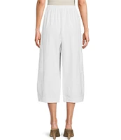 Bryn Walker Pasha Cotton Jersey Patch Pocket Oversized Wide-Leg Pull-On Cropped Pants