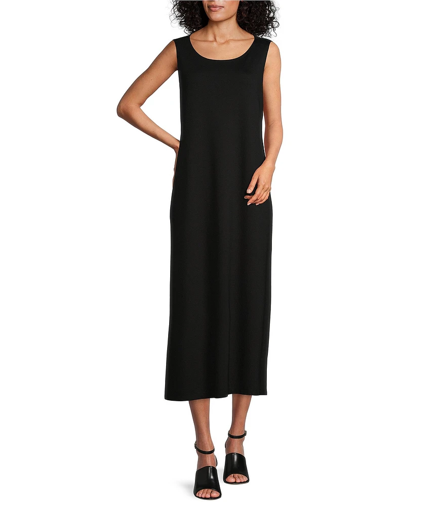 Bryn Walker Piers Stretch Modal Ponte Round Neck Sleeveless Waistless Midi Dress