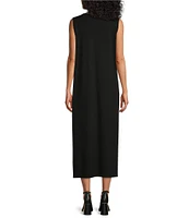 Bryn Walker Piers Stretch Modal Ponte Round Neck Sleeveless Waistless Midi Dress