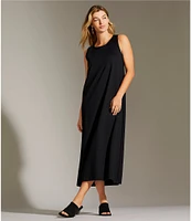 Bryn Walker Piers Stretch Modal Ponte Round Neck Sleeveless Waistless Midi Dress