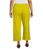 Bryn Walker Plus Bamboo French Terry Elastic Waist Flare Leg Crop Pant