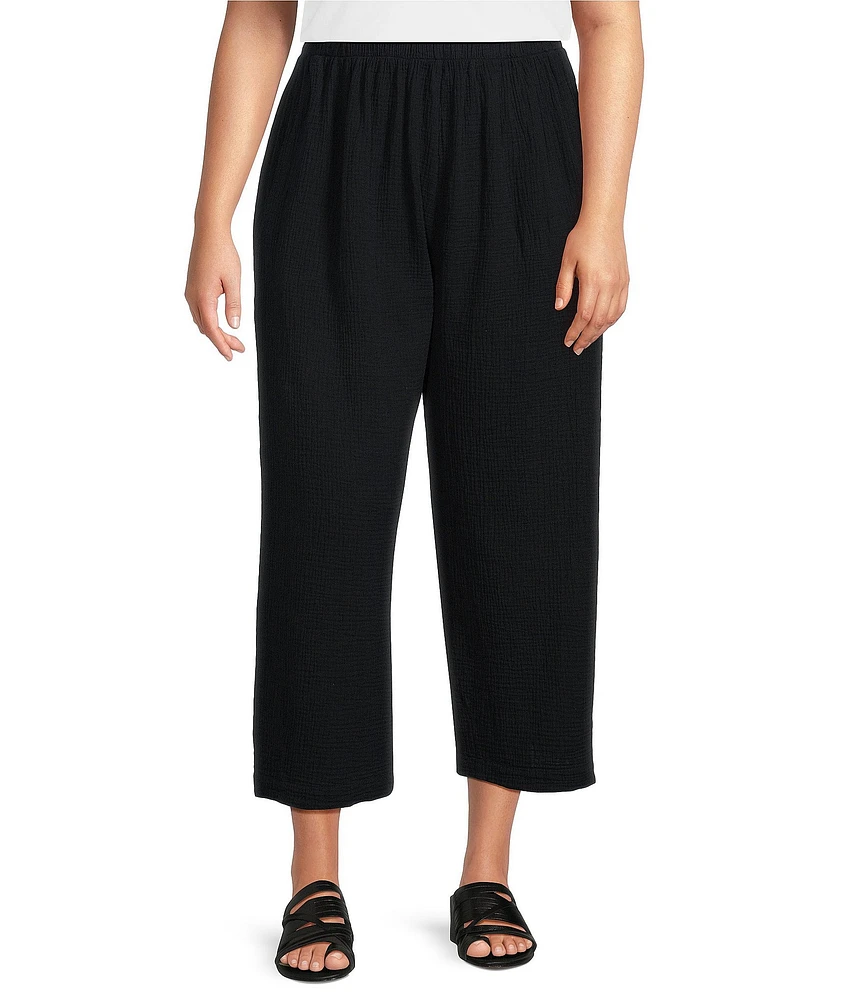Bryn Walker Plus Cas Gauze Elastic Waist Wide Leg Cop Pants
