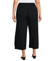 Bryn Walker Plus Cas Gauze Elastic Waist Wide Leg Cop Pants