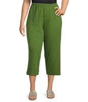 Bryn Walker Plus Cotton Jersey Elastic Waist Straight Leg Crop Pants