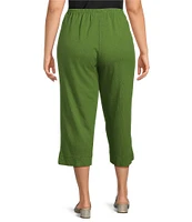 Bryn Walker Plus Cotton Jersey Elastic Waist Straight Leg Crop Pants