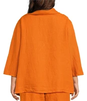 Bryn Walker Plus Etta Light Linen Cowl Neck 3/4 Sleeve Shirt