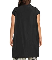 Bryn Walker Plus Gael Memory Crunch Mandarin Collar Cap Sleeve A-Line Vest